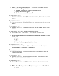 Chapter 30: Overview of Green Plants