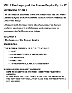 CHAPTER 1 The Legacy of the Roman Empire