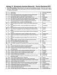 Biological Molecules Review KEY