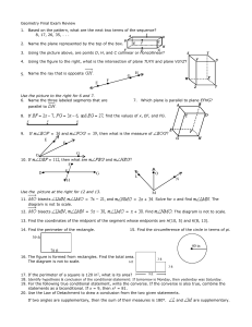 Final Exam Review 1st semester Geometry