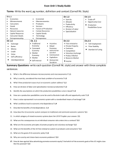 Econ Unit 1 Study Guide Terms- Write the word, pg number