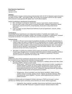 Post-Operative Hypertension