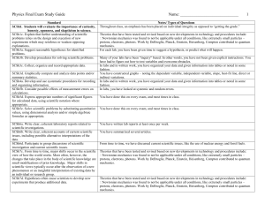 Biology Standards Student Checklist