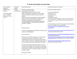 6th Grade Social Studies Curriculum Map Unit / Essential Standard