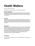 Health Matters April 2012 VOLUME 13, ISSUE 10 A Newsletter for