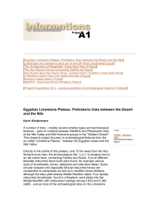 Egyptian Limestone Plateau: Prehistoric links between the Desert