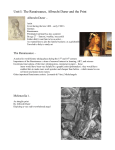 Unit I: The Renaissance, Albrecht Durer and the Print
