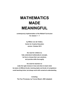 van der Velden Willem, 2013, Making Maths Meaningful