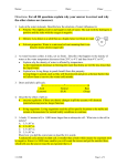 Semester One Review Sheet Answer Key