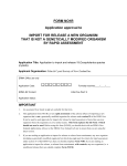 FORM NO1R Application approval to IMPORT FOR RELEASE A