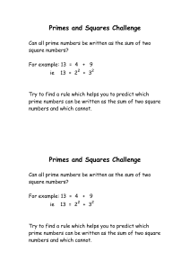 Primes and Squares Challenge