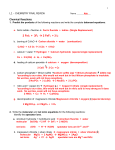 L1 – CHEMISTRY FINAL REVIEW