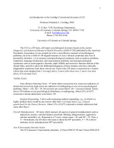 Coolidge Correctional Inventory (CCI)