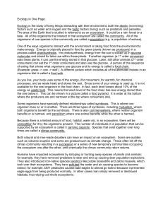 Ecology in One Page - Lakewood City School District