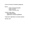 Lecture 10 Activity of chemical components