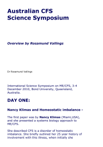 Entire conference report by Dr Ros Vallings