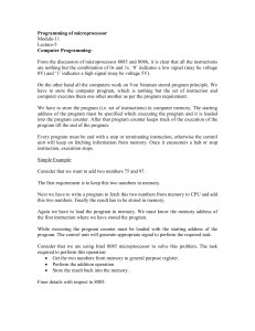 Programming of microprocessor