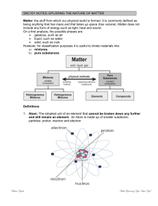 exploring the nature of matter