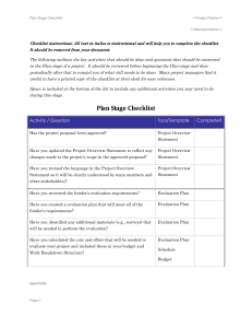 project initiation checklist