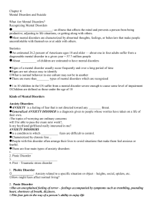 Mental Disorders - North Allegheny School District