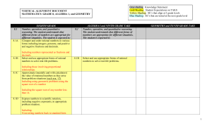 VERTICAL ALIGNMENT DOCUMENT – MATHEMATICS GRADE 8