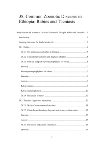 Study Session 38 Common Zoonotic Diseases in Ethiopia: Rabies