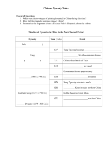 Inventions of Tang and Song Dynasties in China