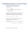 Reducing Fractions to Lowest Terms