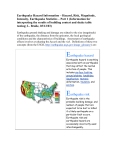 1 Earthquake Hazard Information – Hazard, Risk, Magnitude