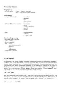 Cryptography - Mathematical Association