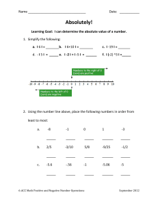 Name Date: ______ Absolutely! Learning Goal: I can determine the