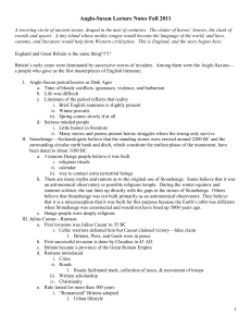 Anglo-Saxon Lecture Notes Fall 2011