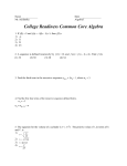 Common Core Algebra I College Readiness Packet