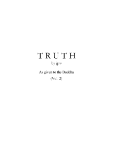 TRUTH - As given to the Buddha