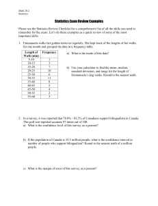 Statistics Exam Review - Harry Collinge High School