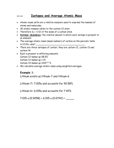 1.4 Isotopes and Average Atomic Mass