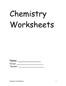 Chemistry Worksheets