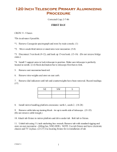 120 Inch Telescope Aluminizing 2-7-06