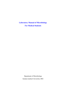 Laboratory Manual of Microbiology For Medical Students