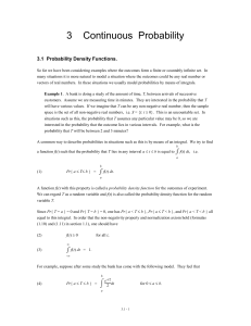 Continuous probability