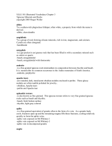 !GLG 101-Illustrated Vocabulary-Chapter 3 !Igneous Minerals and