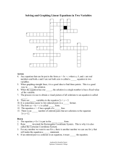 Solving and Graphing Linear Equations in Two Variables