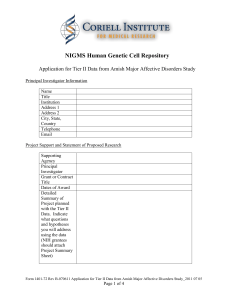 NIGMS Human Genetic Cell Repository Application for Tier II Data