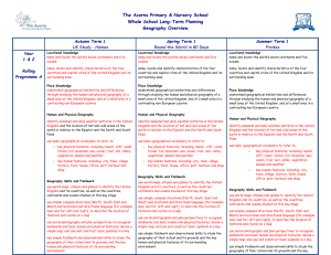 Geography Long Term Plan - The Acorns Primary and Nursery School