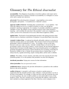 Terms frequently used in The Ethical Journalist
