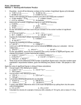 Chem 1 Worksheets WSHEET 1: Working with Numbers Practice