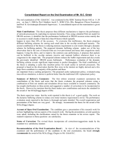 Consolidated Report on the Oral Examination of V - SERC