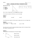Review Primary Trig Ratios