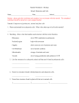 Student worksheet for prokaryotic, animal and plant cells