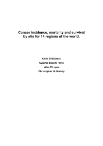 Cancer incidence, mortality and survival by site for 14 regions of the